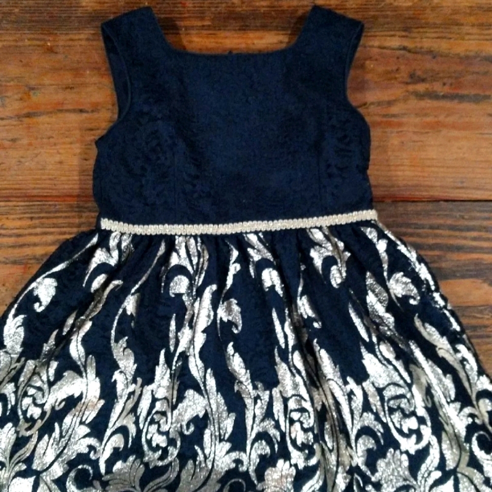 Blue with gold accent formal dress